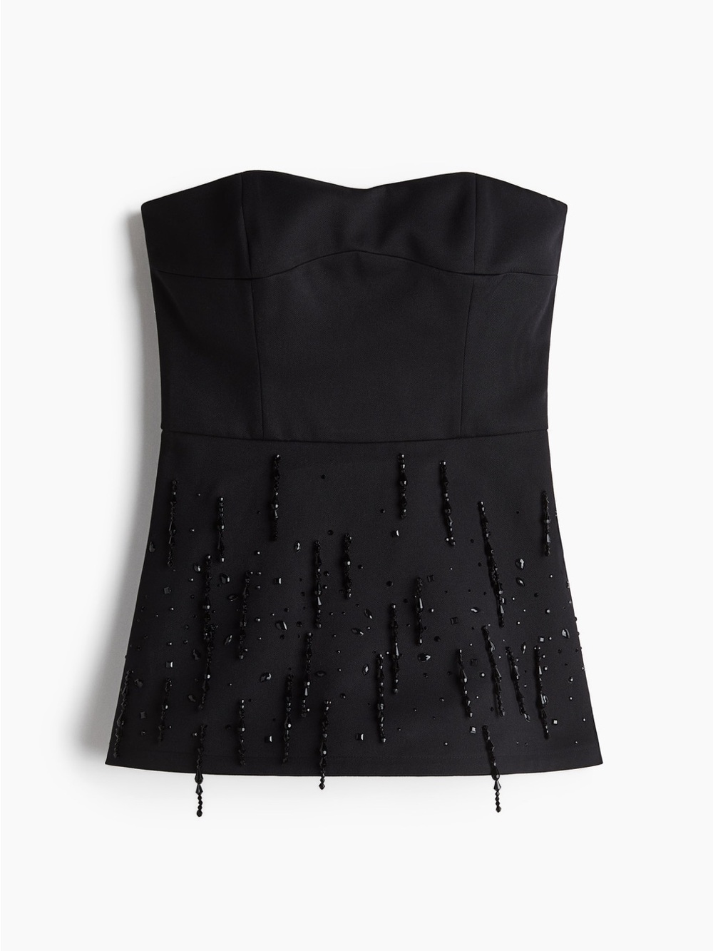 H&M studio Strapless Black Beaded Women's Top